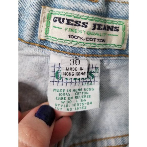Vintage 80s 90s Guess Jeans, High Waist, Relaxed Fit, Tapered Unisex 30 x 31 - Picture 10 of 10